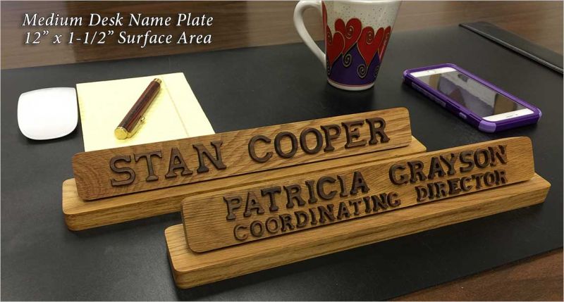 Name Plates - Wooden Desk Nameplates - Medium Desk Name Plate