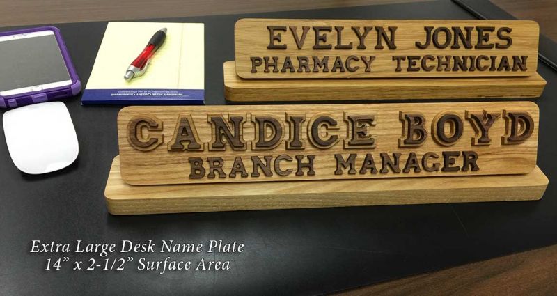 Name Plates - Wooden Desk Nameplates - Extra Large Desk Name Plate